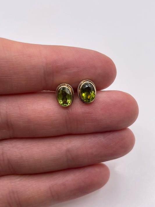 9ct gold peridot earrings