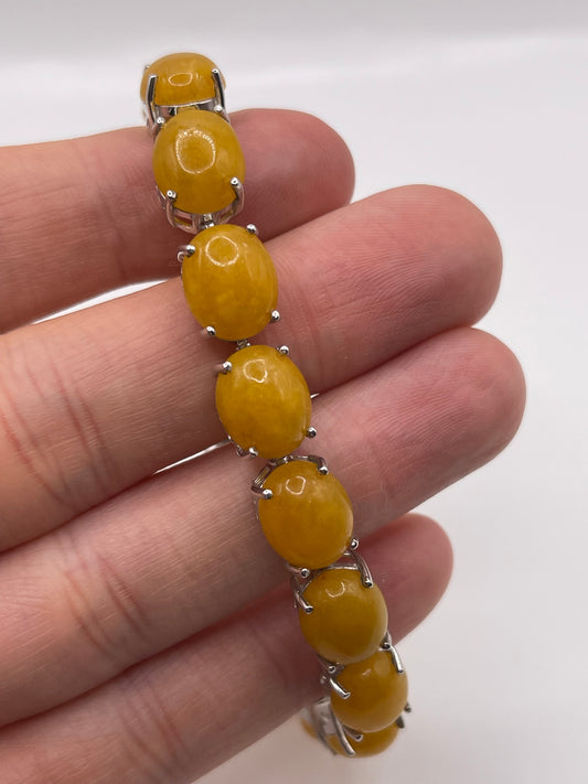 Silver jade bracelet