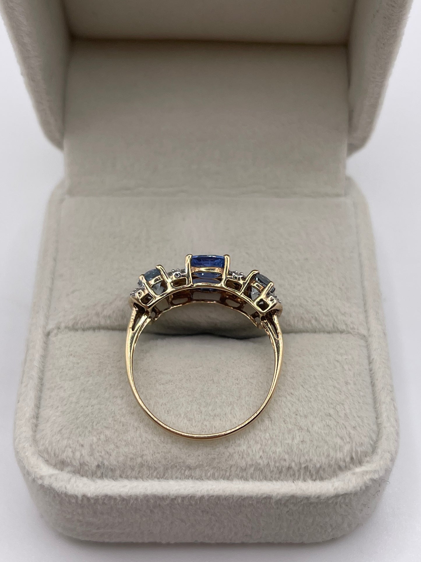 9ct gold multi gemstone and diamond ring
