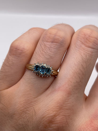 9ct gold topaz and diamond ring