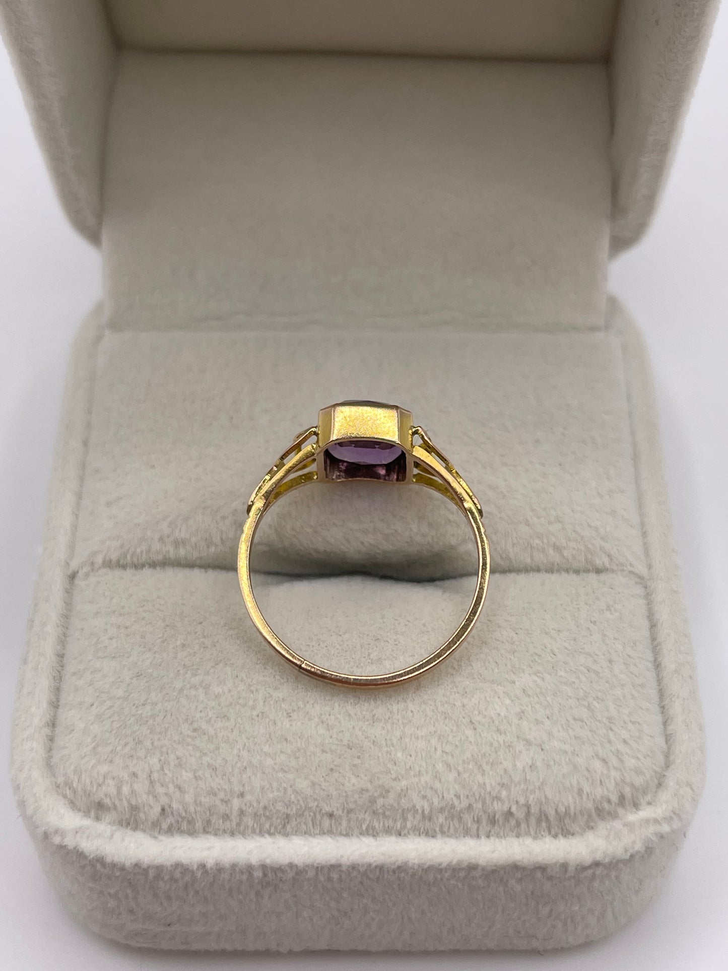 9ct rose gold amethyst ring