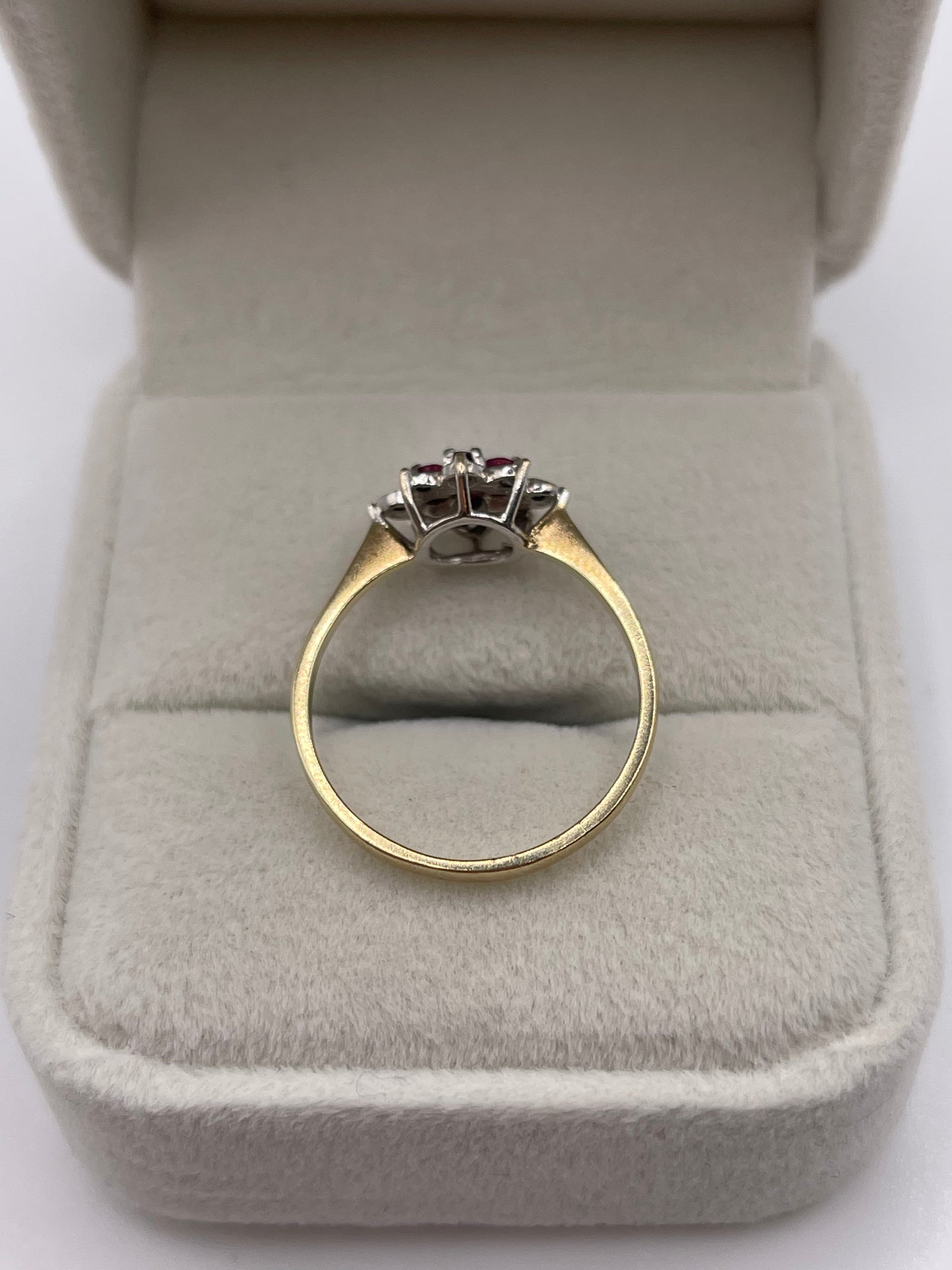 9ct gold ruby and diamond ring