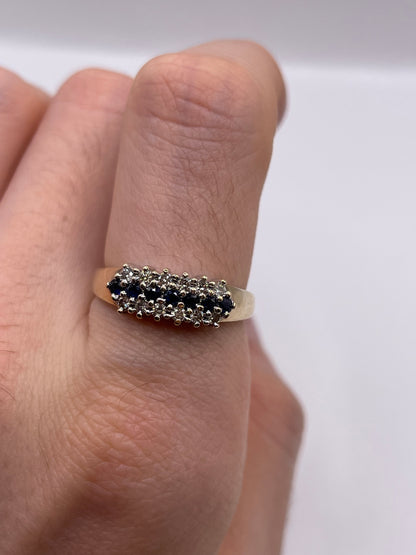 9ct gold sapphire and diamond ring