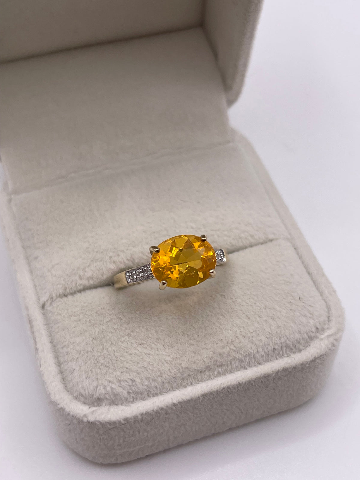 9ct gold opal and diamond ring