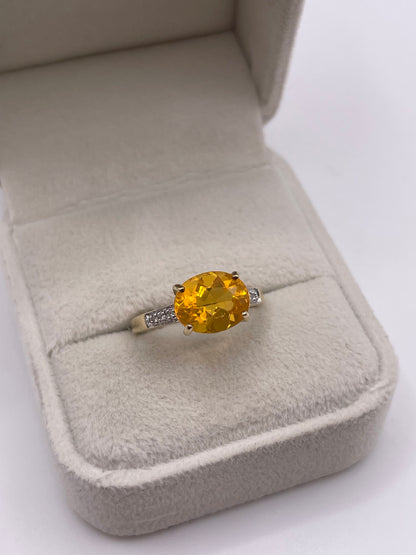 9ct gold opal and diamond ring