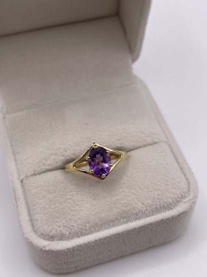 9ct gold amethyst ring
