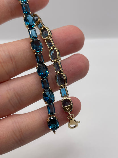 9ct gold London blue topaz bracelet