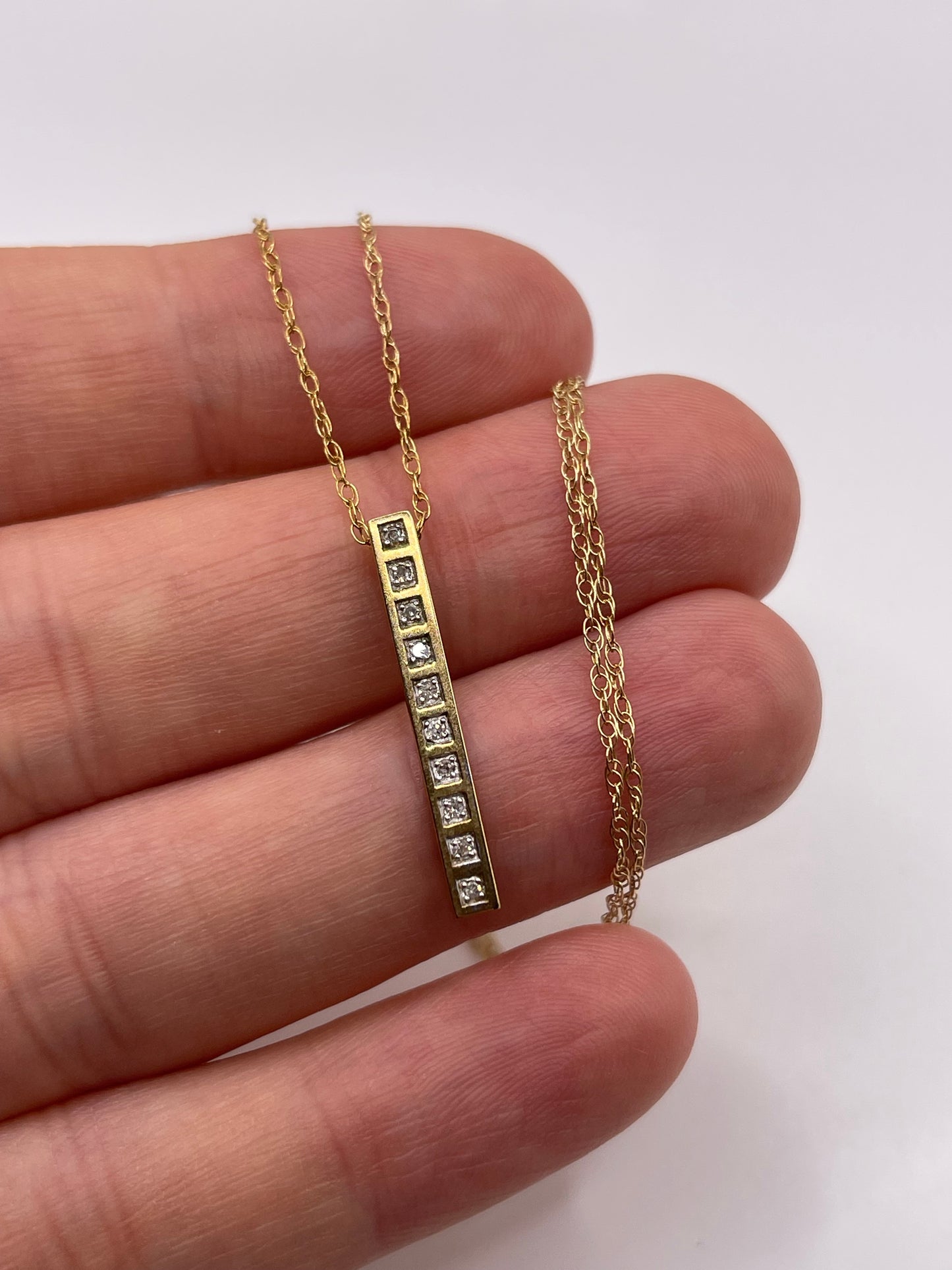 9ct gold diamond necklace