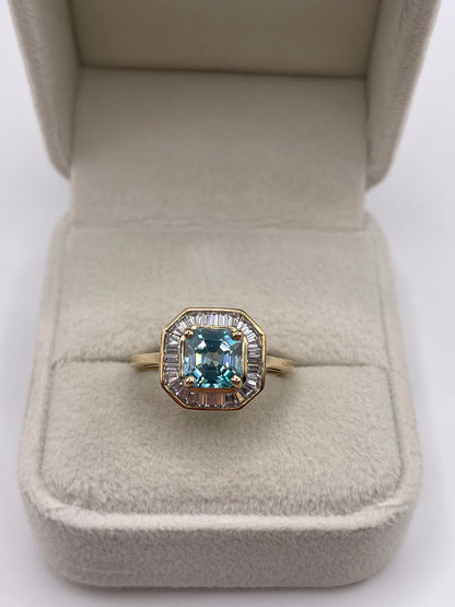 9ct gold zircon cluster ring