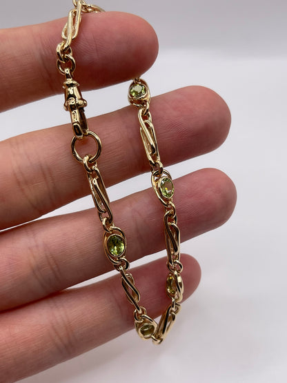 9ct gold peridot bracelet