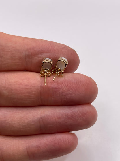 9ct gold opal earrings