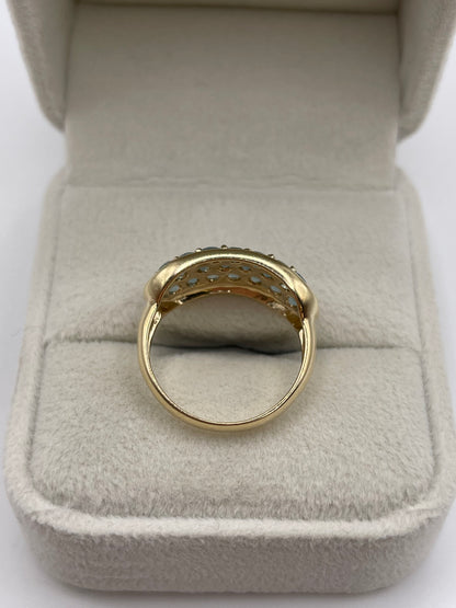 9ct gold quartz cluster ring