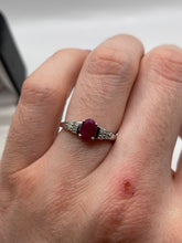 Load image into Gallery viewer, 9ct white gold ruby and diamond ring
