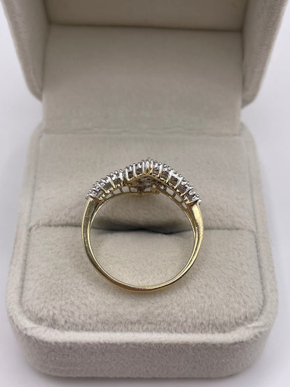 9ct gold diamond cluster ring