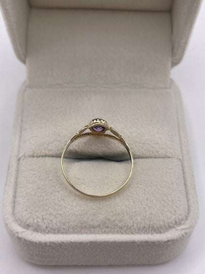 9ct gold amethyst ring