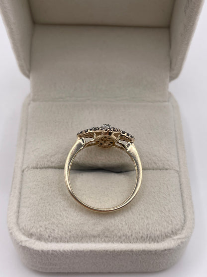 9ct gold diamond cluster ring