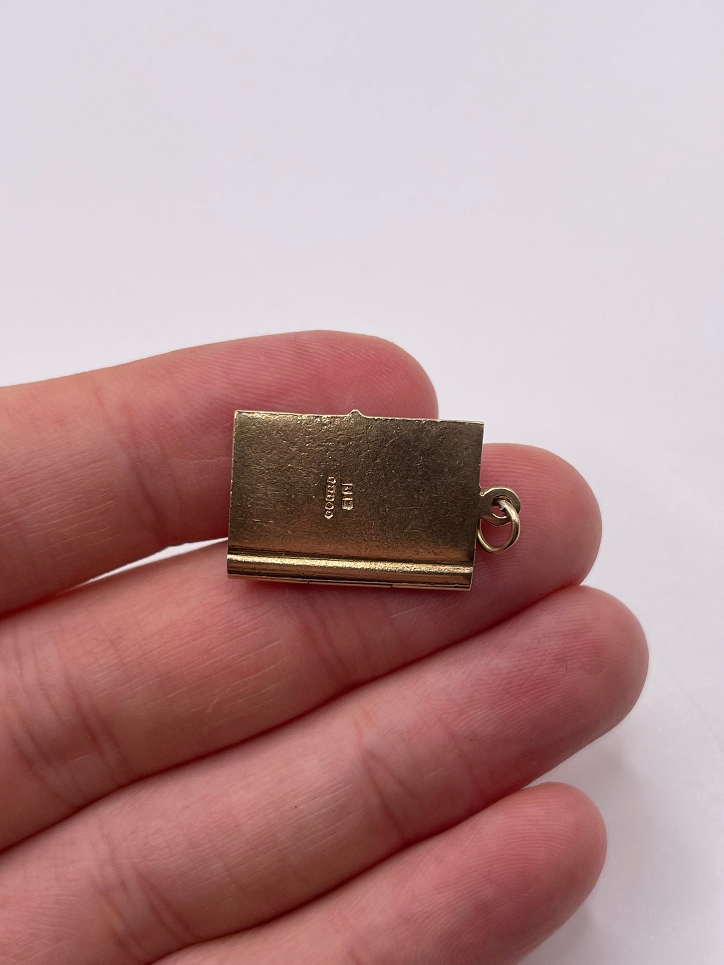 Heavy 9ct gold passport charm