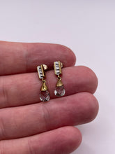 Load image into Gallery viewer, 9ct gold quartz and diamond earrings
