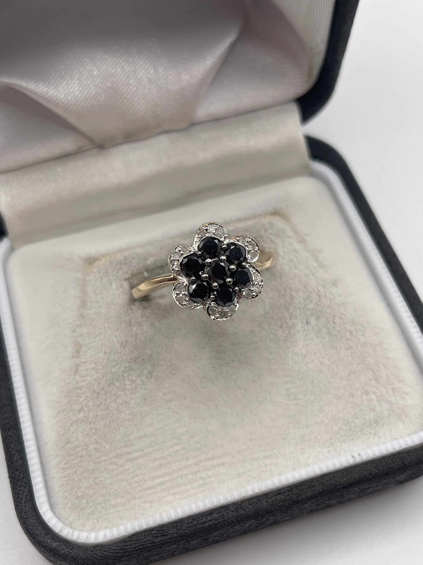 9ct gold diamond cluster ring