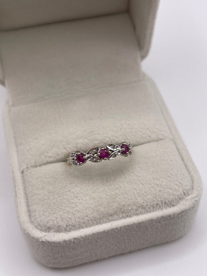 9ct gold ruby and diamond ring