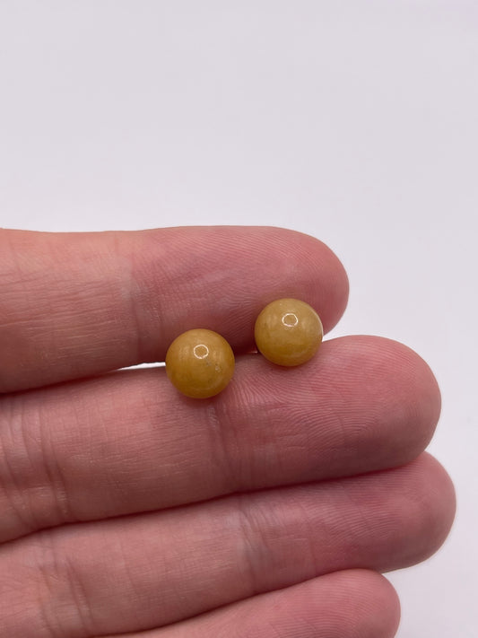 14ct gold coloured jade earrings