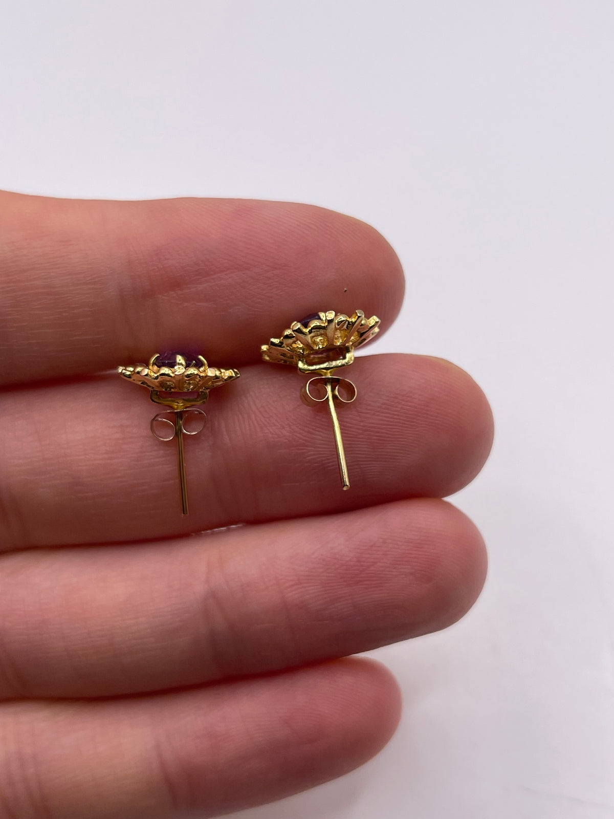 9ct gold amethyst earrings