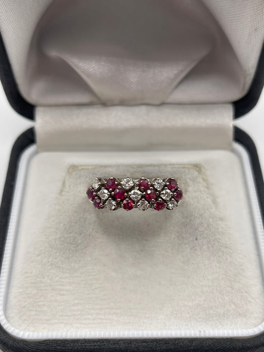18ct white gold ruby and diamond ring