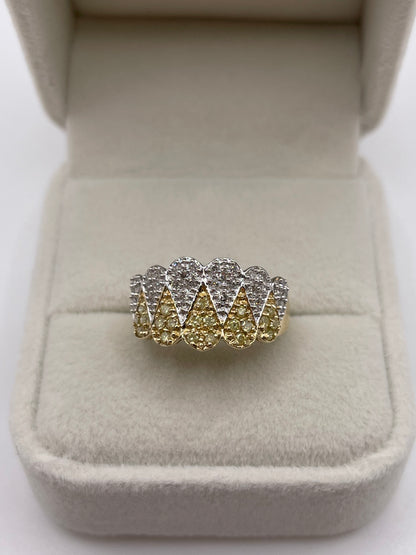 9ct gold diamond cluster ring