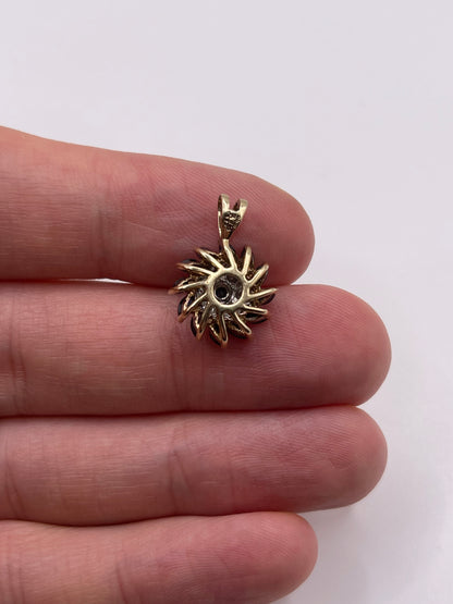 9ct gold sapphire and diamond pendant
