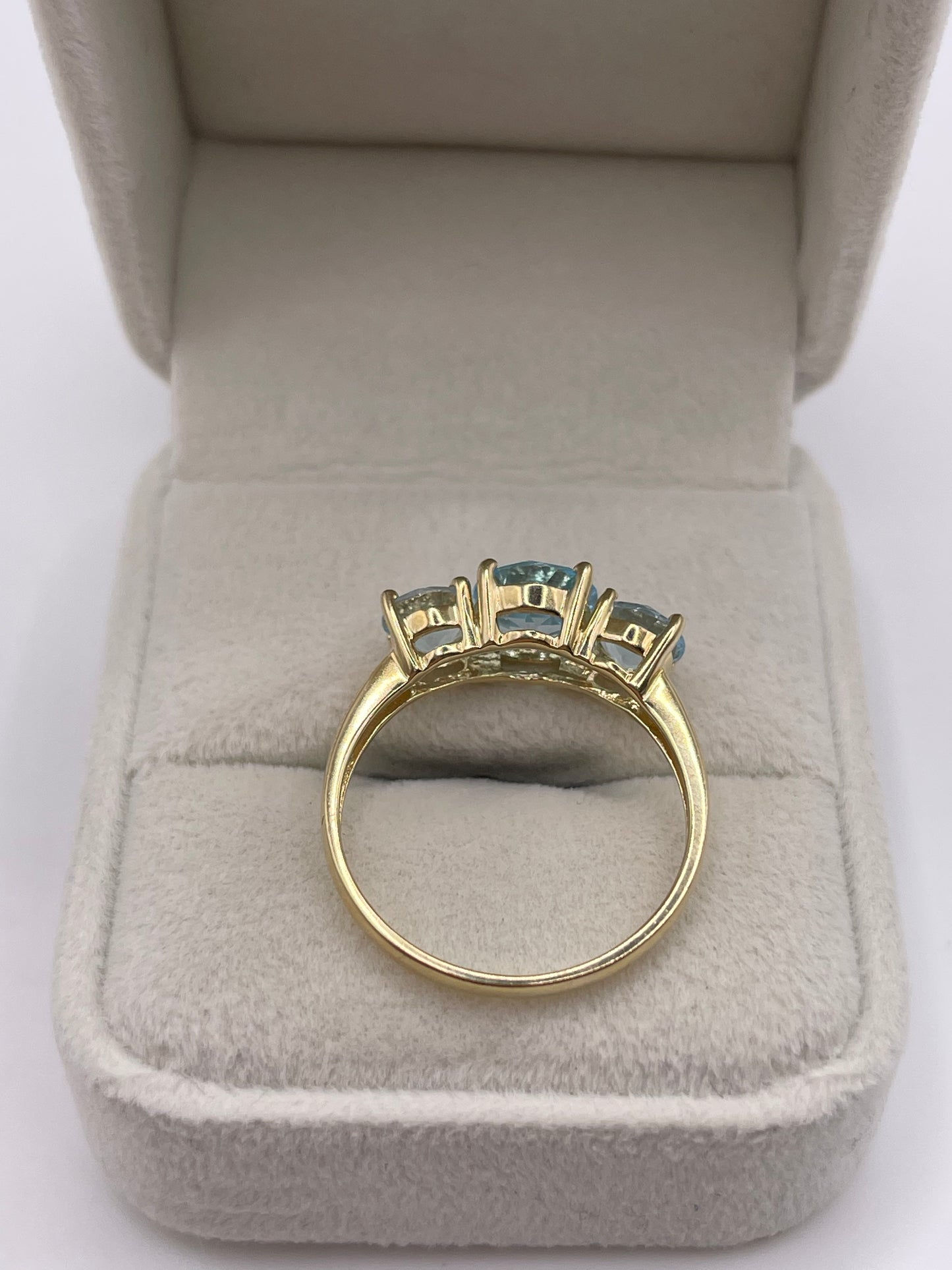 9ct gold blue topaz ring