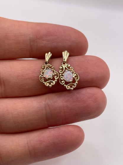 9ct gold opal earrings