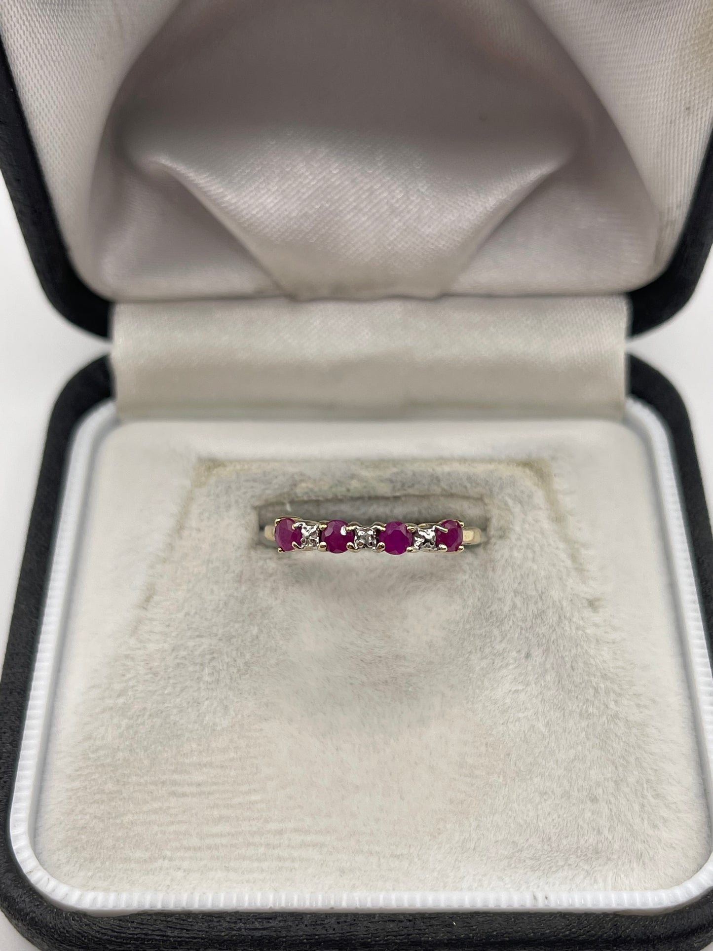 9ct gold ruby and diamond ring
