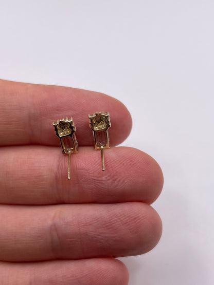 9ct gold aquamarine and tsavorite garnet earrings