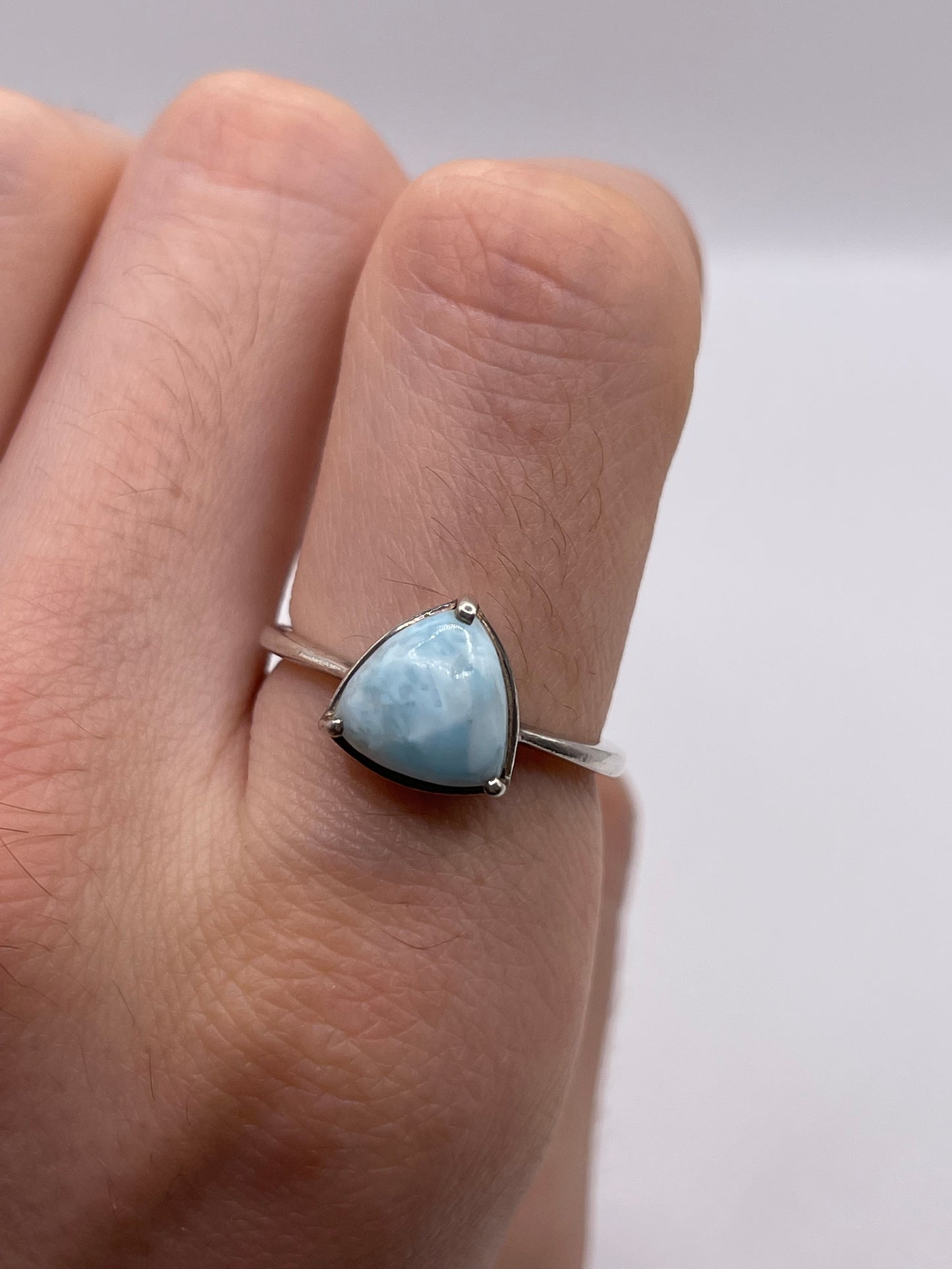 Silver larimar ring