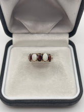 Load image into Gallery viewer, 9ct gold opal and garnet ring
