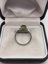 Load image into Gallery viewer, 9ct white gold peridot ring
