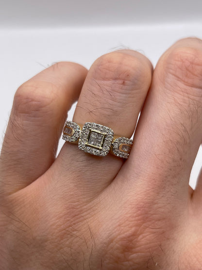 9ct gold diamond cluster ring