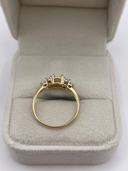 9ct gold opal and diamond ring