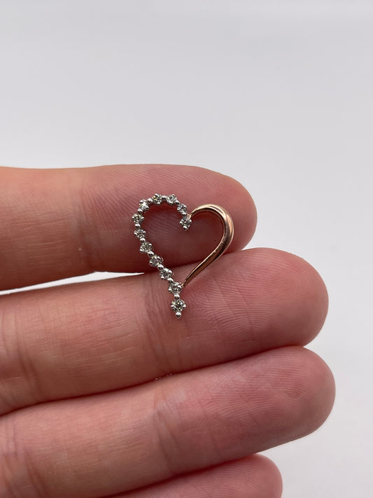 9ct rose gold heart pendant