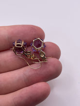 Load image into Gallery viewer, 9ct gold amethyst and diamond earrings
