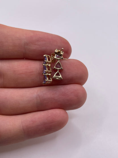9ct gold tanzanite earrings