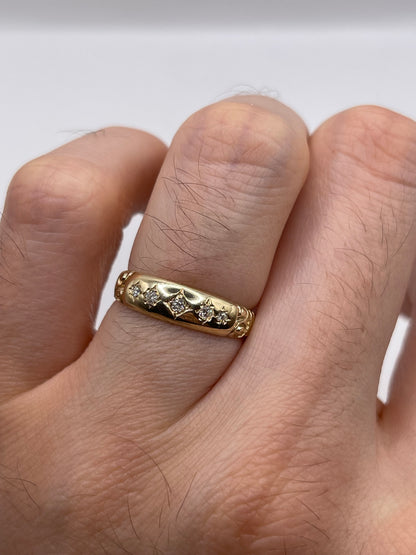 9ct gold diamond gypsy ring