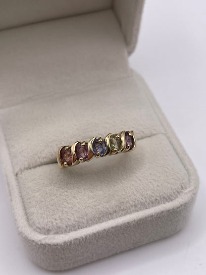 9ct gold multi gemstone ring