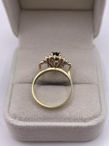 9ct gold sapphire and diamond ring