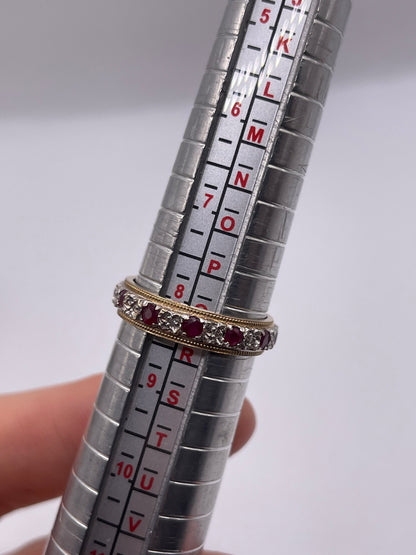 9ct gold ruby and diamond eternity ring