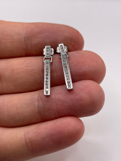 9ct white gold diamond earrings