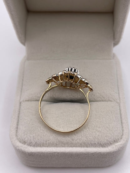 9ct gold sapphire and diamond ring