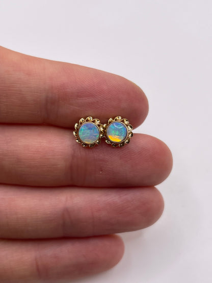 9ct gold opal earrings