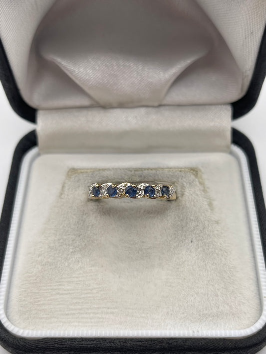 9ct gold sapphire and diamond ring