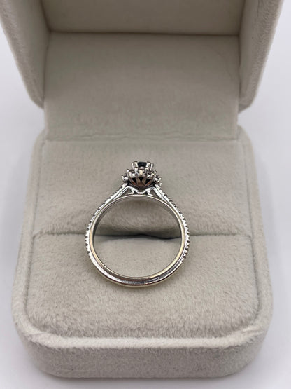 14ct white gold diamond cluster ring